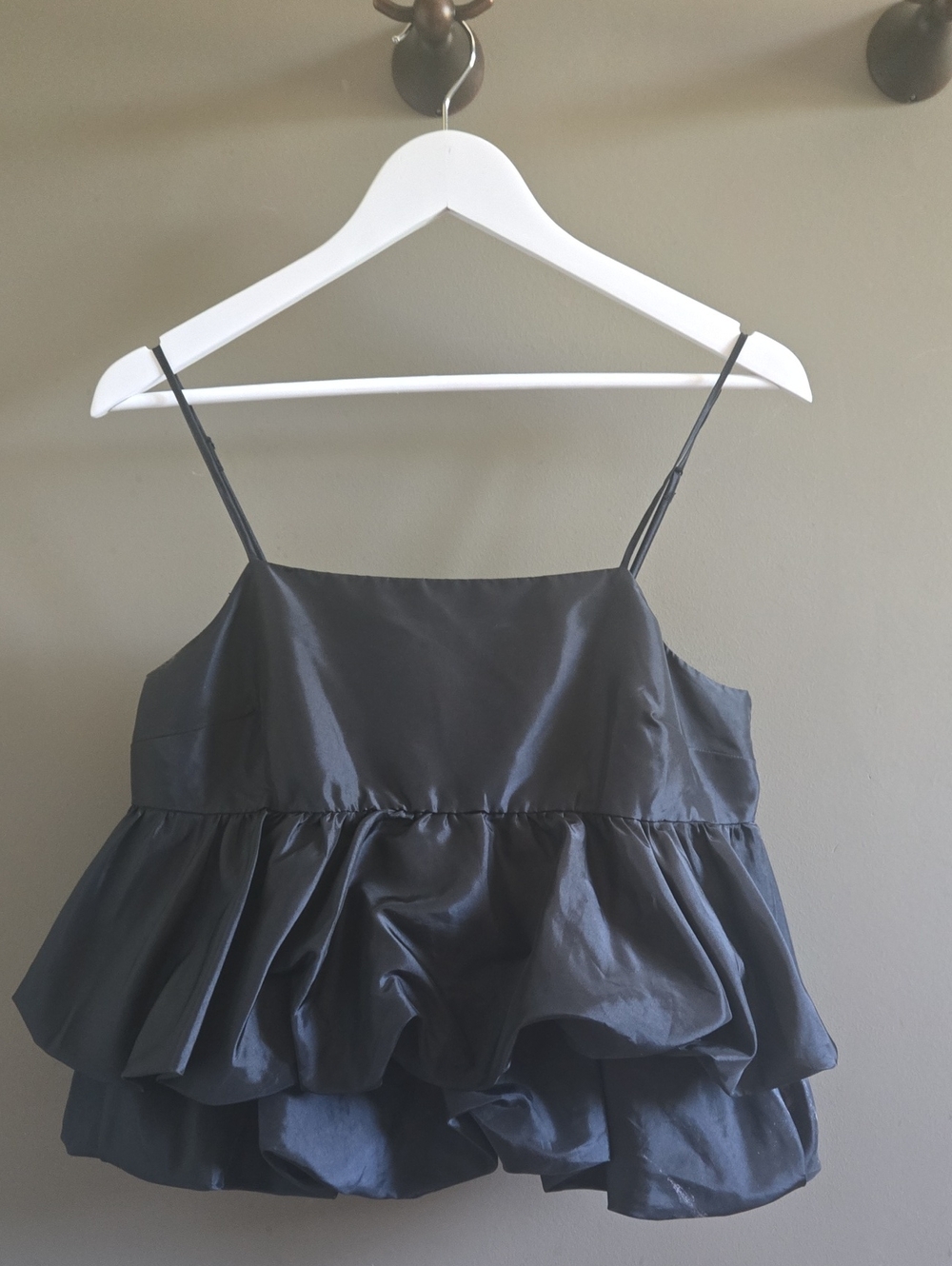 a new day Black Ruffle Tiered Spaghetti Strap Camisole